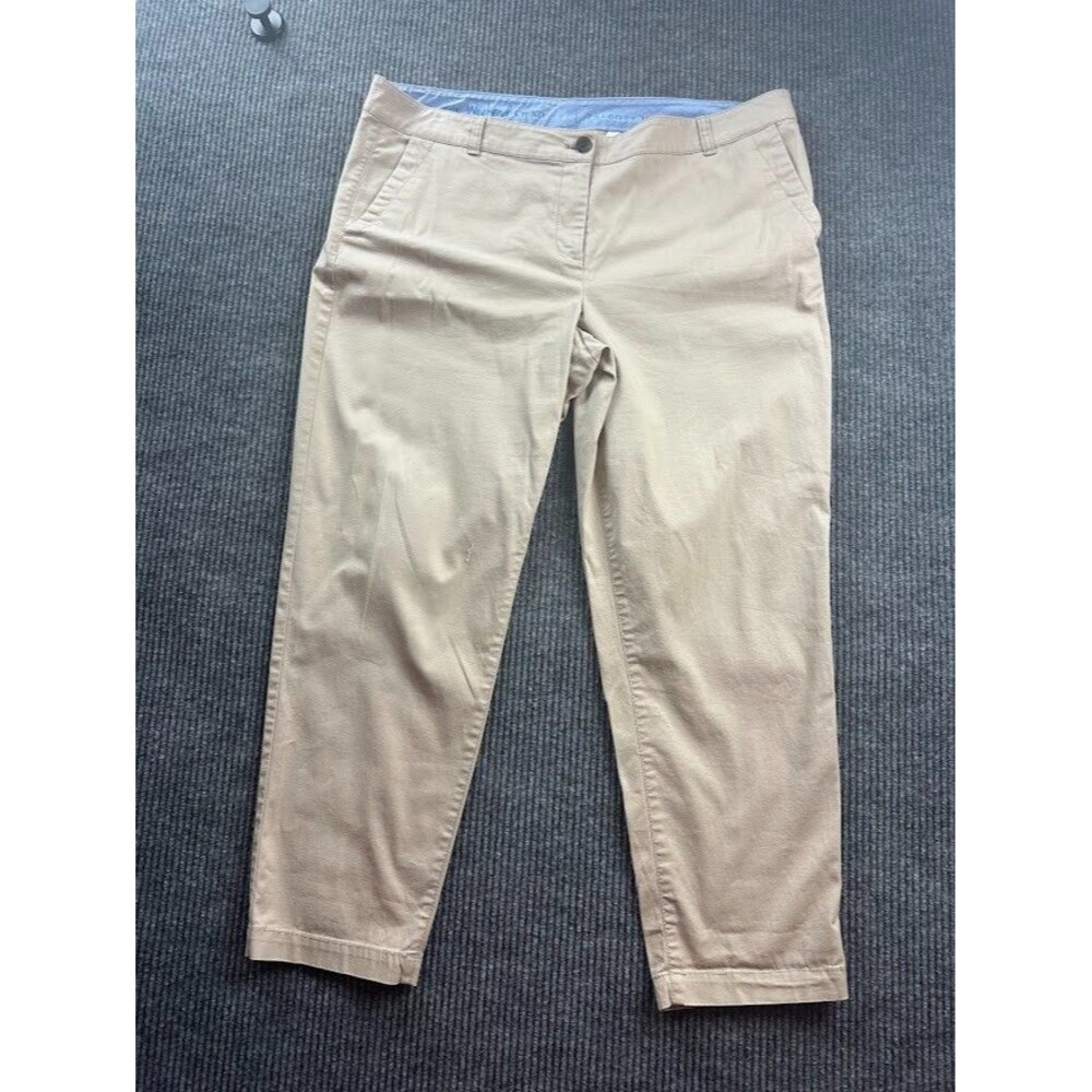 Talbots Pants Womens  Beige Straight Leg Cropped  Khaki Chinos Casual Sz 16P